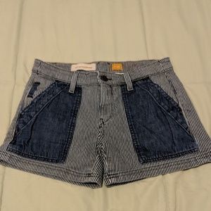 Anthropologie pinstripe pilcro shorts